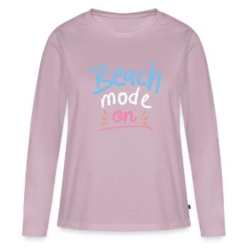 Mode Plage activé - T-shirt manches longues Premium bio Femme - rose poudré - Devant - Julia (174cm)
