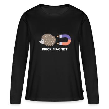 Aimant à piqûre - T-shirt manches longues Premium bio Femme - noir - Devant - Julia (174cm)