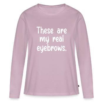 Ce sont mes vrais sourcils - T-shirt manches longues Premium bio Femme - rose poudré - Devant - Julia (174cm)