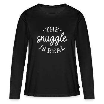 Le câlin est réel - T-shirt manches longues Premium bio Femme - noir - Devant - Julia (174cm)