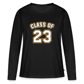 Classe de 23 - T-shirt manches longues Premium bio Femme - noir - Devant - Julia (174cm)