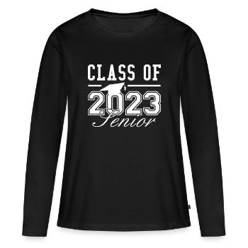 Classe de 2023 Senior - T-shirt manches longues Premium bio Femme - noir - Devant - Julia (174cm)