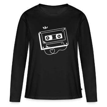 Audio Kassette analog - Frauen Premium Bio Langarmshirt - Schwarz - Vorne - Julia (174cm)