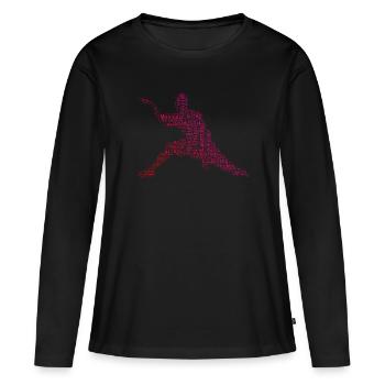 Kungfu Kung Fu Arts Martiaux Wushu Hommes - T-shirt manches longues Premium bio Femme - noir - Devant - Julia (174cm)