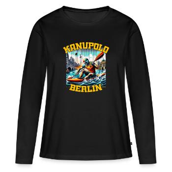 Canoë-polo Berlin Graffiti - T-shirt manches longues Premium bio Femme - noir - Devant - Julia (174cm)