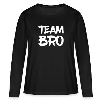 Team Bro - T-shirt manches longues Premium bio Femme - noir - Devant - Julia (174cm)