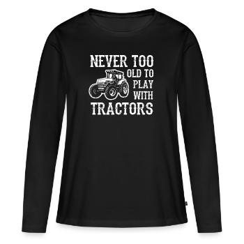 Man's toy tractor - Women's Premium Organic Long Sleeve Shirt - black - Front - Julia (174cm)