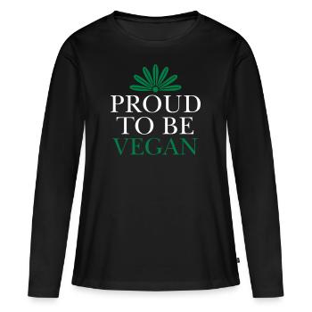 Fier Vegan véganes Veggie - T-shirt manches longues Premium bio Femme - noir - Devant - Julia (174cm)