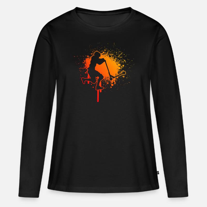 Herren Stunt Roller Stuntscooter Stunt Scooter - Frauen Premium Bio Langarmshirt - Schwarz