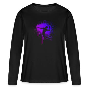 Joueur de volley-ball Volley Beach Volley Volley - T-shirt manches longues Premium bio Femme - noir - Devant - Julia (174cm)