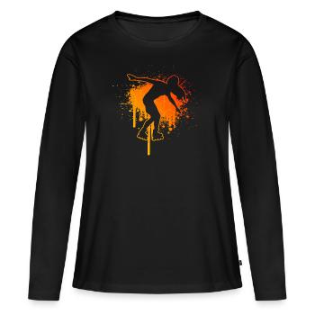 Roller Skating Hommes Patin à roulettes Femmes - T-shirt manches longues Premium bio Femme - noir - Devant - Julia (174cm)