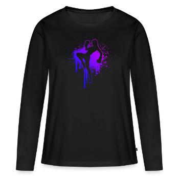 Kickboxing Boxe féminine Kickboxing Kickboxing - T-shirt manches longues Premium bio Femme - noir - Devant - Julia (174cm)