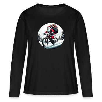 Santa Claus Downhill: Mountain Bike Adventure - Women's Premium Organic Long Sleeve Shirt - black - Front - Julia (174cm)