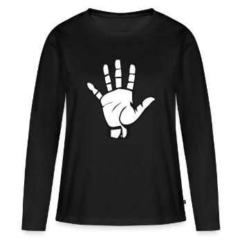 main - T-shirt manches longues Premium bio Femme - noir - Devant - Julia (174cm)