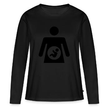 enceinte - T-shirt manches longues Premium bio Femme - noir - Devant - Julia (174cm)