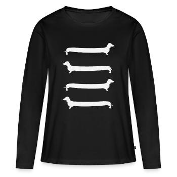Echelle de teckel - T-shirt manches longues Premium bio Femme - noir - Devant - Julia (174cm)