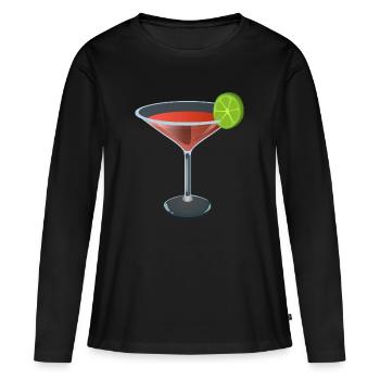 Red cocktail with lime - Women's Premium Organic Long Sleeve Shirt - black - Front - Julia (174cm)