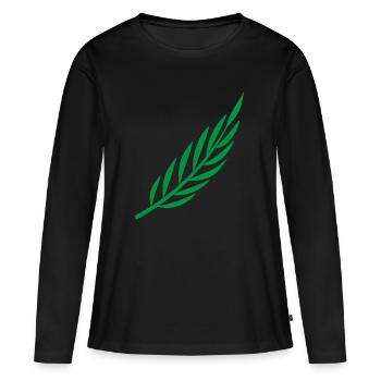 branche de laurier - T-shirt manches longues Premium bio Femme - noir - Devant - Julia (174cm)