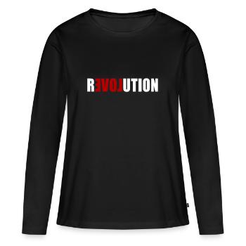 Révolution de l'amour - T-shirt manches longues Premium bio Femme - noir - Devant - Julia (174cm)