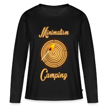 Camping Minimal - Frauen Premium Bio Langarmshirt - Schwarz - Vorne - Julia (174cm)