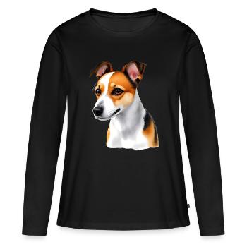 Jack Russell - T-shirt manches longues Premium bio Femme - noir - Devant - Julia (174cm)