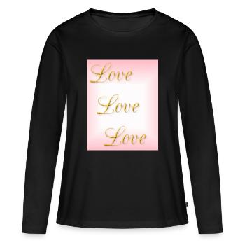 Amour - amour de soi - amour véritable - T-shirt manches longues Premium bio Femme - noir - Devant - Julia (174cm)