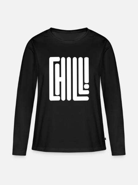 Just chill - Frauen Premium Bio Langarmshirt - Schwarz