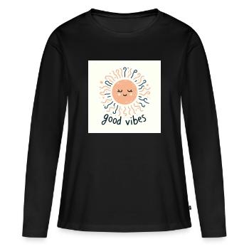 Un soleil satisfait - T-shirt manches longues Premium bio Femme - noir - Devant - Julia (174cm)