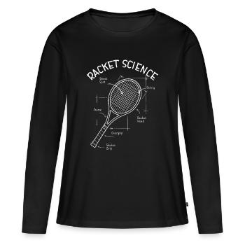 Tennis Racket Design Racket Science fun - Frauen Premium Bio Langarmshirt - Schwarz - Vorne - Julia (174cm)