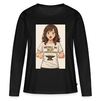 Humorous Metal Art Motif - Women's Premium Organic Long Sleeve Shirt - black - Front - Julia (174cm)
