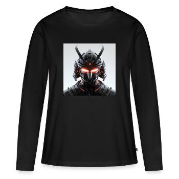 Digitale Samurai Futuristische Maskerade - Frauen Premium Bio Langarmshirt - Schwarz - Vorne - Julia (174cm)