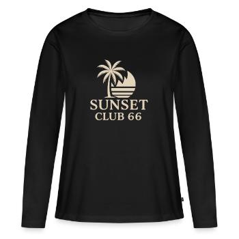 Sunset Club 66 - Édition Exclusive - T-shirt manches longues Premium bio Femme - noir - Devant - Julia (174cm)