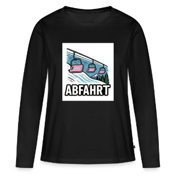 Remontée mécanique et motif montagne avec charme d’aventure - T-shirt manches longues Premium bio Femme - noir - Devant - Julia (174cm)