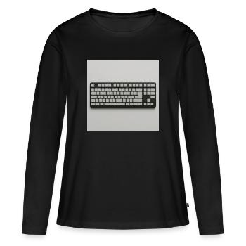Clavier minimaliste - T-shirt manches longues Premium bio Femme - noir - Devant - Julia (174cm)