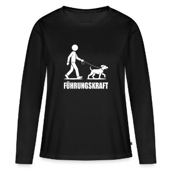 Chien de Leadership - T-shirt manches longues Premium bio Femme - noir - Devant - Julia (174cm)