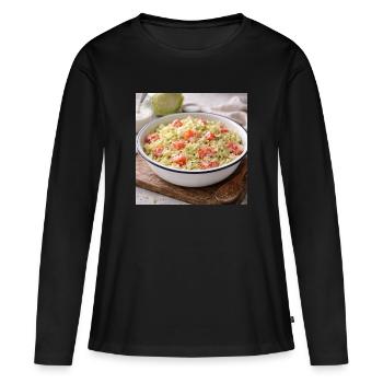 Cremiger Kohl-Tomaten-Salat - Frauen Premium Bio Langarmshirt - Schwarz - Vorne - Julia (174cm)