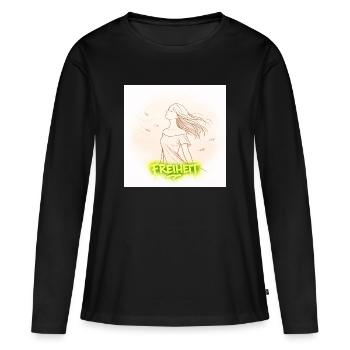 Freiheit im Wind - Frauen Premium Bio Langarmshirt - Schwarz - Vorne - Julia (174cm)