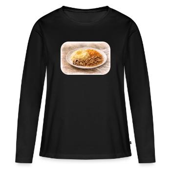 Herzhafte Teller-Idylle  - Frauen Premium Bio Langarmshirt - Schwarz - Vorne - Julia (174cm)