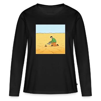Samen der Hoffnung in der Wüste - Frauen Premium Bio Langarmshirt - Schwarz - Vorne - Julia (174cm)