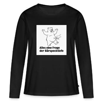 Bear Fat Depth White - Women's Premium Organic Long Sleeve Shirt - black - Front - Julia (174cm)