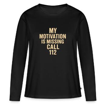Motivation disparue Appelez le 112 - T-shirt manches longues Premium bio Femme - noir - Devant - Julia (174cm)