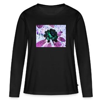 Neonblumen Hyperflora-Arrangement - Frauen Premium Bio Langarmshirt - Schwarz - Vorne - Julia (174cm)