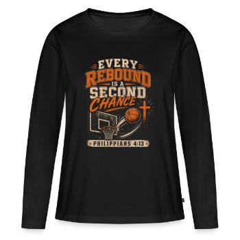 Chaque rebond est une seconde chance pour Christian - T-shirt manches longues Premium bio Femme - noir - Devant - Julia (174cm)