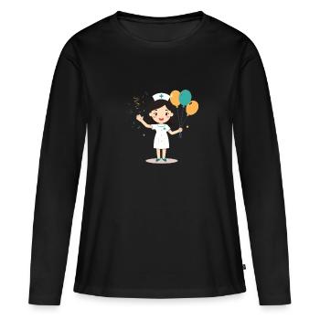 Pfleger-Ruhestandsgeschenk Abschied Pfleger-Humor - Frauen Premium Bio Langarmshirt - Schwarz - Vorne - Julia (174cm)