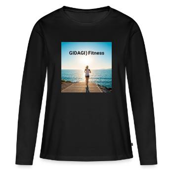 GIDAGI Fitness - T-shirt manches longues Premium bio Femme - noir - Devant - Julia (174cm)