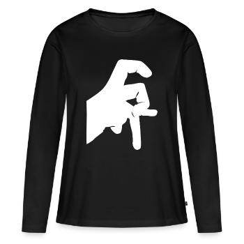 67 Soixante-sept Numéro 67 Mème Six Sept Mème 67 - T-shirt manches longues Premium bio Femme - noir - Devant - Julia (174cm)