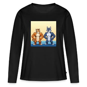 Collection de dessins animés GIDAGI Fitness - T-shirt manches longues Premium bio Femme - noir - Devant - Julia (174cm)