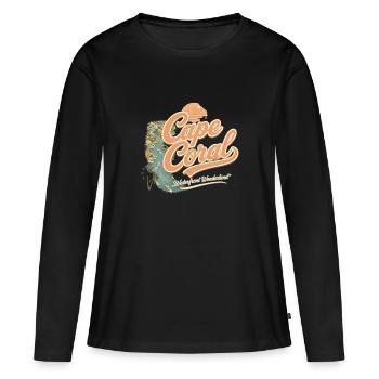 Design rétro vintage du front de mer de Cape Coral - T-shirt manches longues Premium bio Femme - noir - Devant - Julia (174cm)