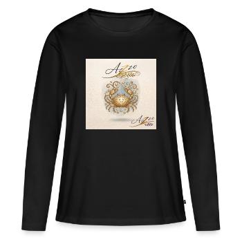 Zodiaque des écrevisses dorées - T-shirt manches longues Premium bio Femme - noir - Devant - Julia (174cm)