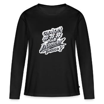 Caniget Numbersplease 3D Metal - Women's Premium Organic Long Sleeve Shirt - black - Front - Julia (174cm)
